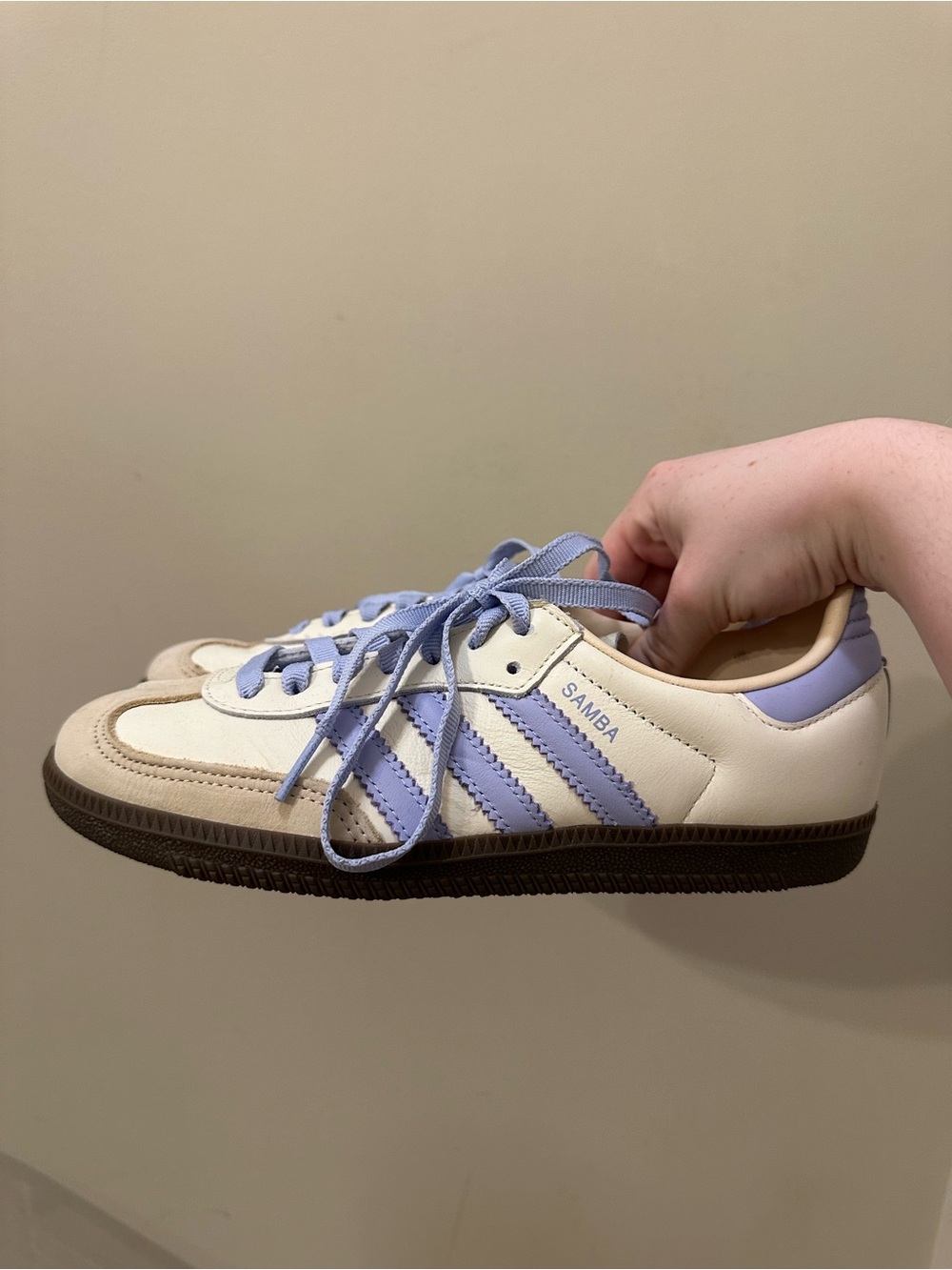 Adidas Women's Cream & Lavender Sambas - Picture 3 of 4